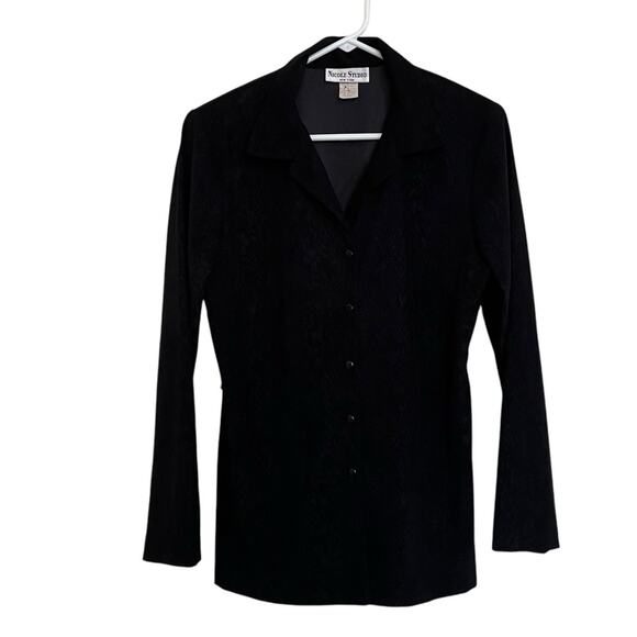 Nicole Studio | Vintage Y2K Snakeskin Print Blazer Black Size 8 80s Mobwife - Picture 1 of 6